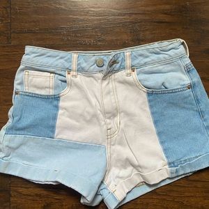 cute different colored patched shorts!